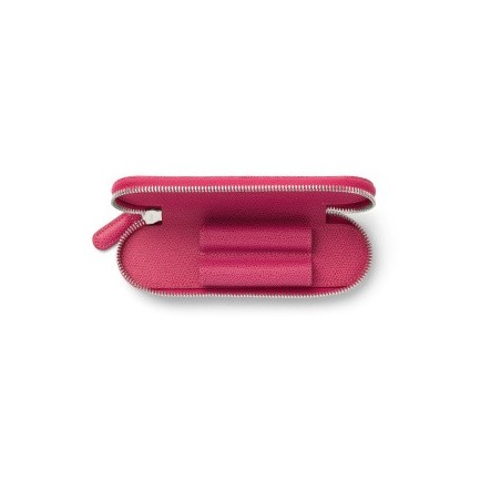 Etuis zippé Rose pour 2 stylos