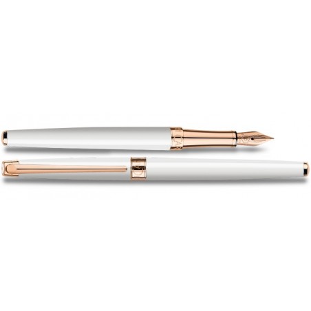 Stylo Plume Léman Slim Blanc Or-Rose