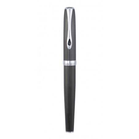 Stylo plume - Guilloché Chrome Noir Plume Or - Diplomat
